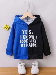 Young Boys Slogan Graphic Colorblock Sweatshirt - Multicolor - View 1