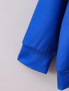 Young Boys Slogan Graphic Colorblock Sweatshirt - Multicolor - View 4