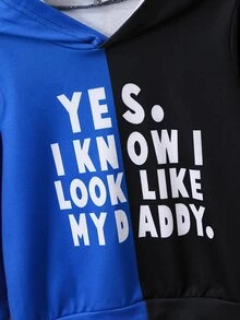 Young Boys Slogan Graphic Colorblock Sweatshirt - Multicolor - View 5