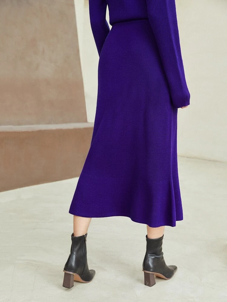 100% WOOL MERMAID KNIT SKIRT