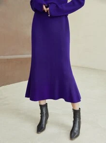 MOTF PREMIUM 100% WOOL MERMAID KNIT SKIRT