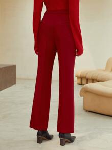 MOTF PREMIUM VISCOSE FLARE LEG TAILORED TROUSERS - Burgundy - View 3