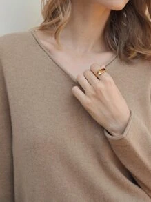 MOTF PREMIUM 100% CASHMERE REGULAR FIT JUMPER - Khaki - View 4