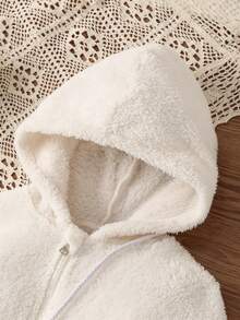 Girls Zip Up Hooded Jacket & Trousers - White - View 4