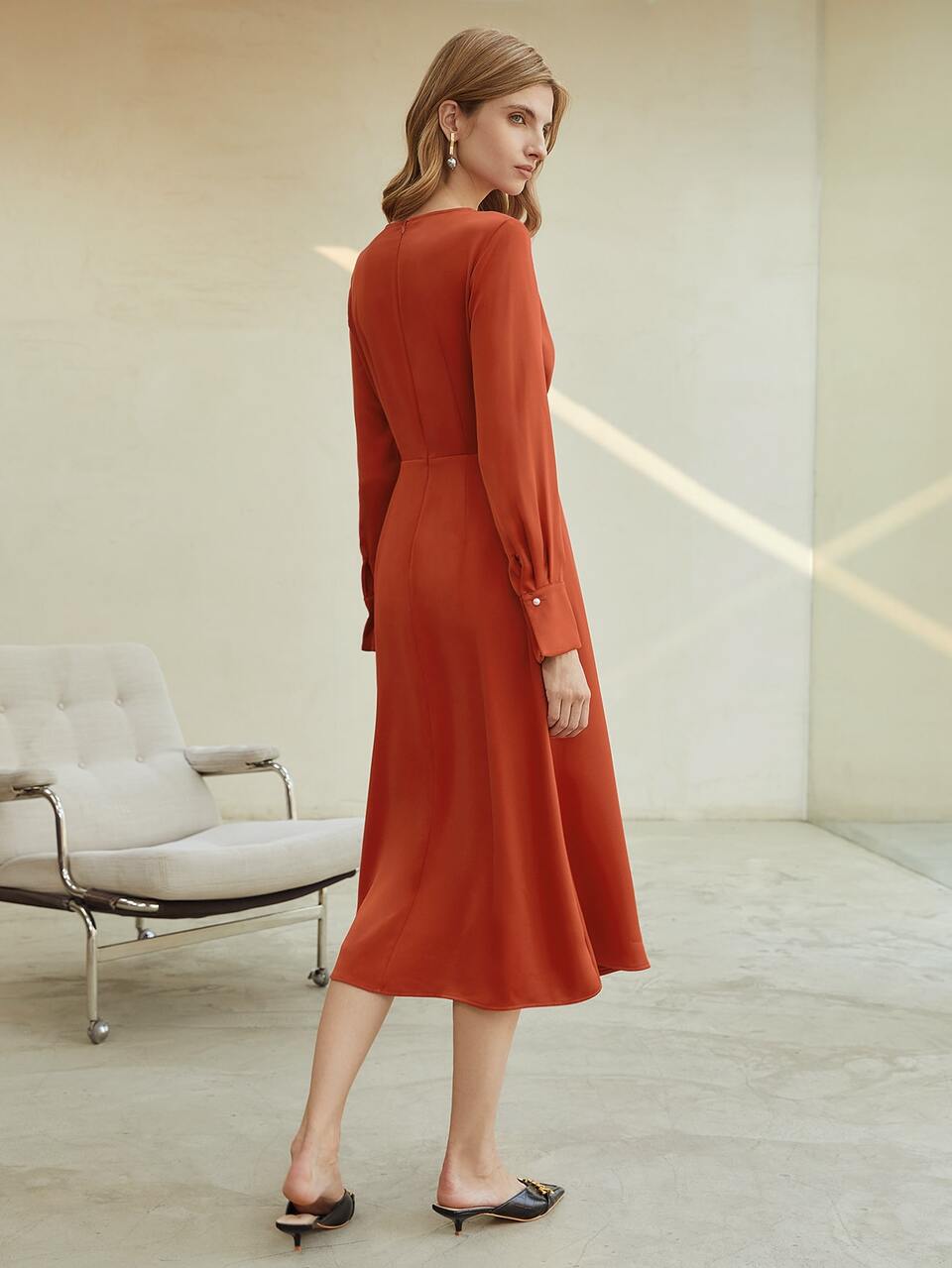 MOTF ASYMMETRICAL NECK DRESS WITHOUT BELT