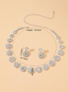 3peças Conjunto de joias Decoração de strass