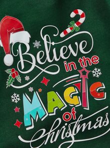 1 Stück Haustier Weihnachten BELEVE Muster T-Shirt, Outfit für Katzen und Hunde als Weihnachtsgeschenk - Grün - Übersicht 4