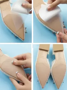 1双防滑鞋贴，适用于凉鞋、女士高跟鞋、黑色浅口鞋、运动鞋、雪地靴、休闲鞋等。 - 無色 - 查看 4