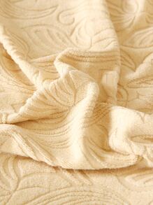 1入組花卉圖案提花有彈性沙發座墊套 - 米色 - 查看 4