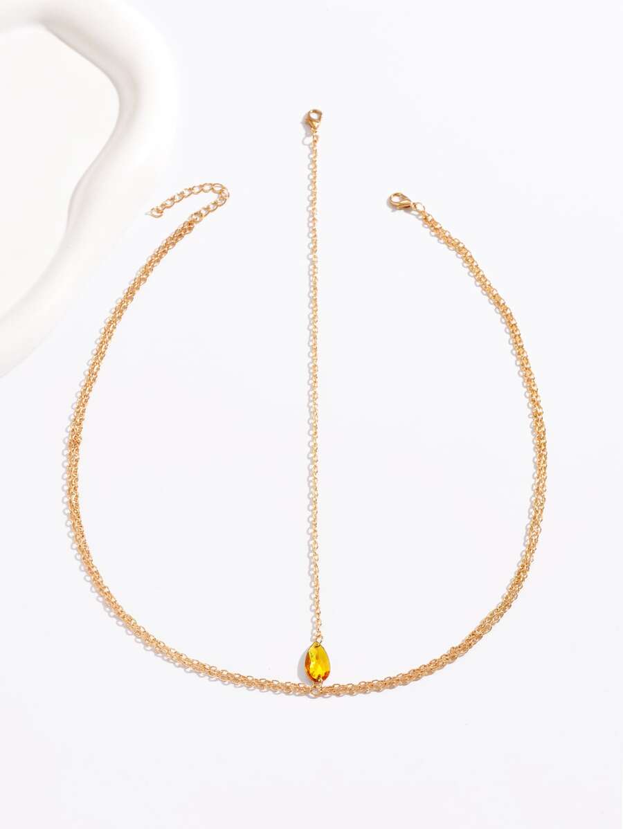 Disfraz con diseño de gota de agua pelo con cadena - Dorado - Ver 1