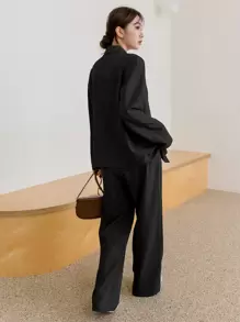 DAZY Solid Color Business Casual Women Suit Set,Fall Clothes