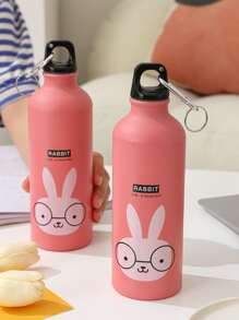 1 pieza Botella termo con dibujos animados con patrón de conejo - Rosa - Ver 2