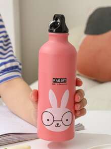 1 pieza Botella termo con dibujos animados con patrón de conejo - Rosa - Ver 3