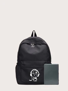 男士图案休闲书包 书包 学校背包 上学背包 笔记本电脑包 电脑包 书包 背包 单肩包 旅行包 运动包 大学包 高中礼物 涂鸦印花 多功能便携时尚休闲背包 度假包 礼物 黑色包 露营 夏季 返校 沙滩包 假日笔记本电脑包 夏季包 春假 男士包包 背包 旅行必备品 大包 学校用品 学生新生活用品 男士必需品 - 黑色 - 查看 4