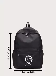 男士图案休闲书包 书包 学校背包 上学背包 笔记本电脑包 电脑包 书包 背包 单肩包 旅行包 运动包 大学包 高中礼物 涂鸦印花 多功能便携时尚休闲背包 度假包 礼物 黑色包 露营 夏季 返校 沙滩包 假日笔记本电脑包 夏季包 春假 男士包包 背包 旅行必备品 大包 学校用品 学生新生活用品 男士必需品 - 黑色 - 查看 5