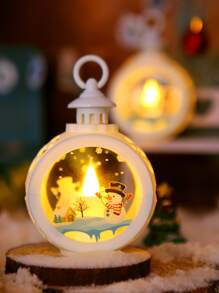 1 pieza Luz decorativa Navidad con muñeca de nieve - Amarillo - Ver 2