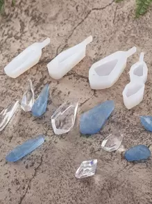 4pcs Plain DIY Silicone Mold, Crystal Pendant Mold For DIY Crafting - White - View 1