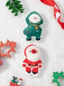 Christmas 1pc Random Style Santa Claus Design Pet Plush Toy - Multicolor - View 1