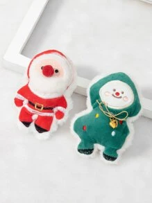 Christmas 1pc Random Style Santa Claus Design Pet Plush Toy - Multicolor - View 2