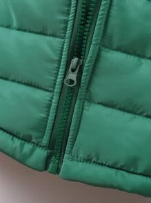 Young Boys Zipper Front Vest Padded Coat - Green - View 3
