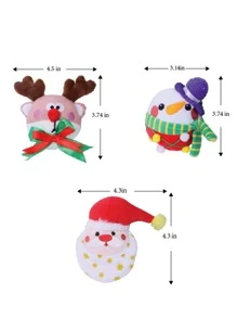 Christmas 1pc Random Santa Claus Design Pet Chew Toy - Multicolor - View 4