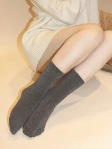 4雙素色中筒襪 - 彩色 - 查看 4