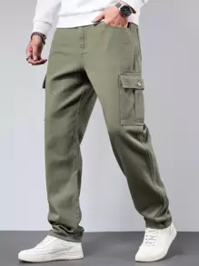 Manfinity 男士側翻蓋口袋工裝牛仔褲