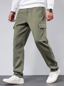 Manfinity 男士側翻蓋口袋工裝牛仔褲