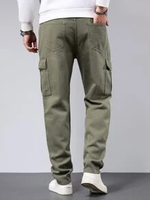 Manfinity 男士側翻蓋口袋工裝牛仔褲