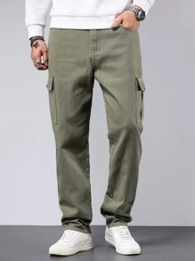 Manfinity 男士側翻蓋口袋工裝牛仔褲