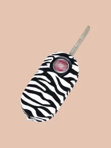 Zebra Striped Car Key Case Compatible With FIAT - Multicolor - View 1