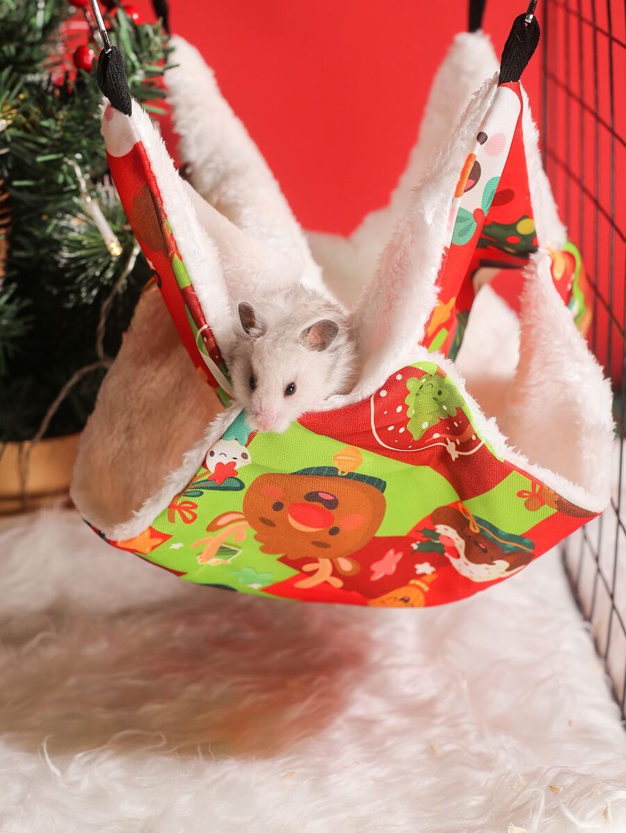 Christmas Elk Pattern Pet Hammock - Multicolor - View 1