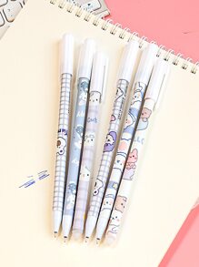 6入組卡通圖案中性筆