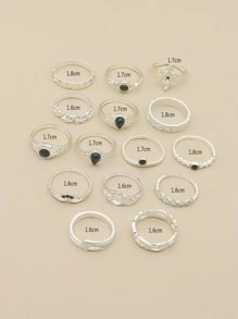 15 chiếc Đá quý giọt nước & Vòng trang trí hình tròn - Bạc - Xem 4