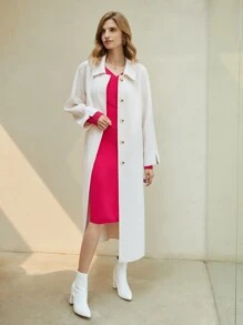 MOTF PREMIUM WOOL-MIX WRAP JUMPER DRESS - Hot Pink - View 7