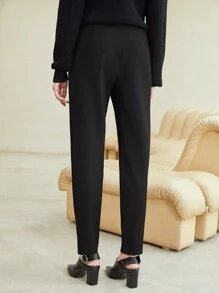 MOTF PREMIUM VISCOSE TAPERED TAILORED TROUSERS - Black - View 3