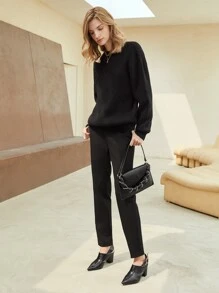 MOTF PREMIUM VISCOSE TAPERED TAILORED TROUSERS - Black - View 6