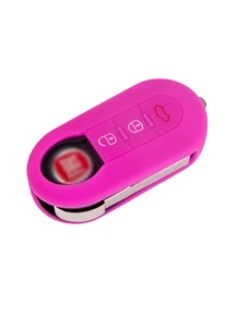 Silicone Car Key Case Compatible With FIAT, Key Fob Cover - Hot Pink - View 5
