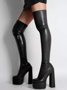 2024 新款女式高跟鞋，白色粗跟优雅精致的欧美复古风格搭配白色/黑色连衣裙连体裤，搭配短裤，采用封闭式鞋头和带扣带 - 黑色 - 查看 4