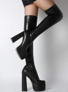 2024 新款女式高跟鞋，白色粗跟优雅精致的欧美复古风格搭配白色/黑色连衣裙连体裤，搭配短裤，采用封闭式鞋头和带扣带 - 黑色 - 查看 5