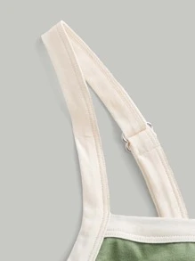 SHEIN MOD Contrast Binding Cami Top - Green - View 2