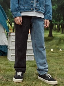 Boys Two Tone Straight Leg Jeans - Multicolor - View 4