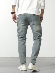 Manfinity Men Slant Pocket Jeans - Light Wash - View 2