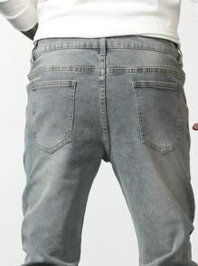 Manfinity Men Slant Pocket Jeans - Light Wash - View 4