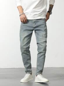 Manfinity Men Slant Pocket Jeans - Light Wash - View 7