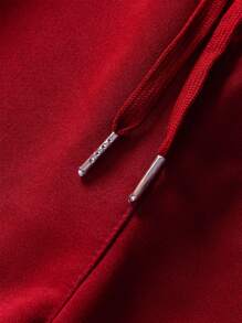 Manfinity Homme Pantalones De Chándal Con Bolsillo Diagonal En Color Sólido Para Hombres - Burdeos - Ver 3