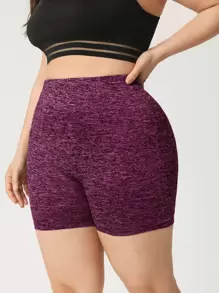 SHEIN EZwear Quần lót kích thước lớn màu trơn Giải trí - Màu tím - Xem 1