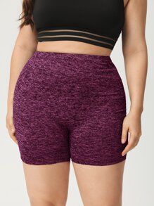 SHEIN EZwear Quần lót kích thước lớn màu trơn Giải trí - Màu tím - Xem 3