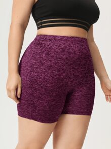 SHEIN EZwear Quần lót kích thước lớn màu trơn Giải trí - Màu tím - Xem 5