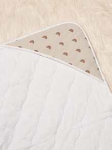 1入組嬰兒長毛絨彩虹印花繈褓毯